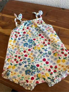 Old Navy White Floral & Fruit Baby Romper